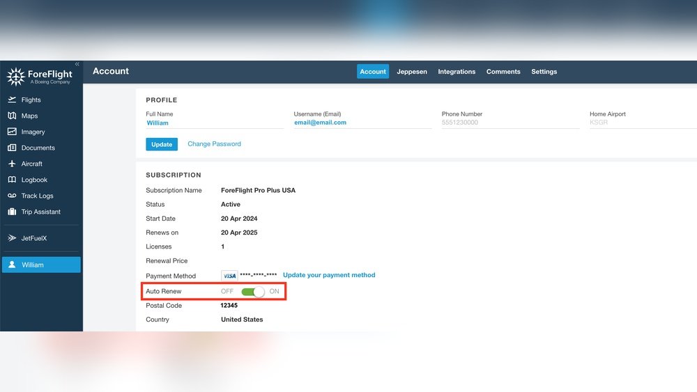 How to Cancel Foreflight Subscription