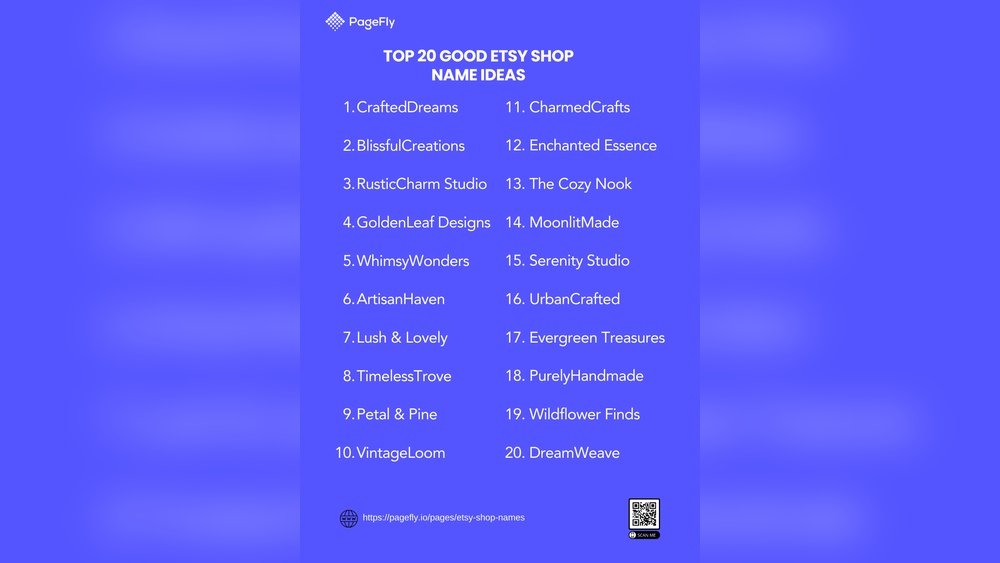 Etsy Shop Name Ideas