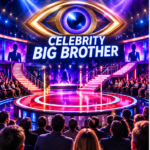 Illustration of a Celebrity Big Brother reality television stage