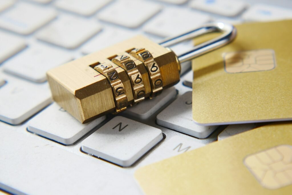 Golden padlock on a computer keyboard, illustrating secure MyDisney login recovery