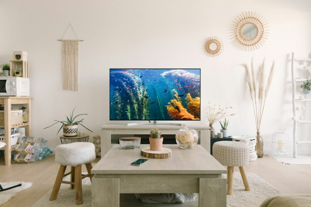 Television in a home living room, an illustrative viewing image rather than a YouTube TV interface