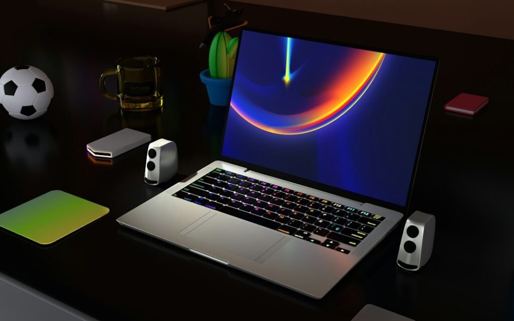 Laptop used to check streaming account settings
