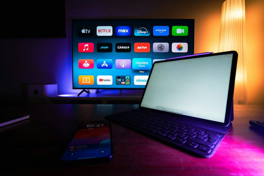 Home television showing streaming services