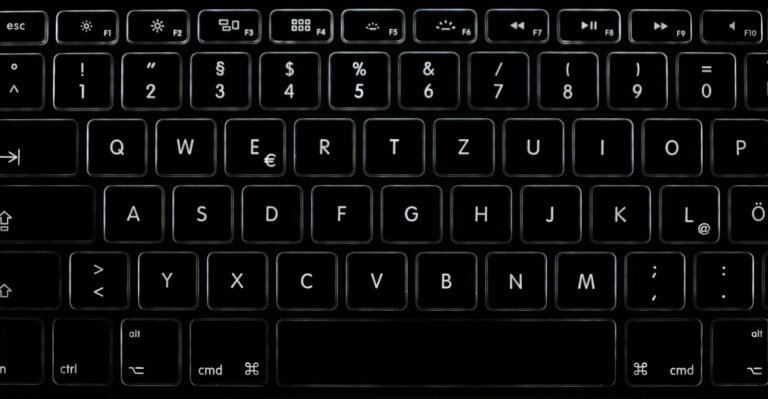 Close-up of a laptop keyboard used for account sign-in