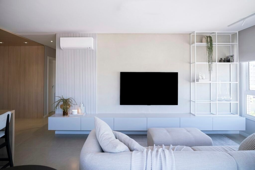 Living-room television area, an illustrative photograph rather than a Hulu account screenshot