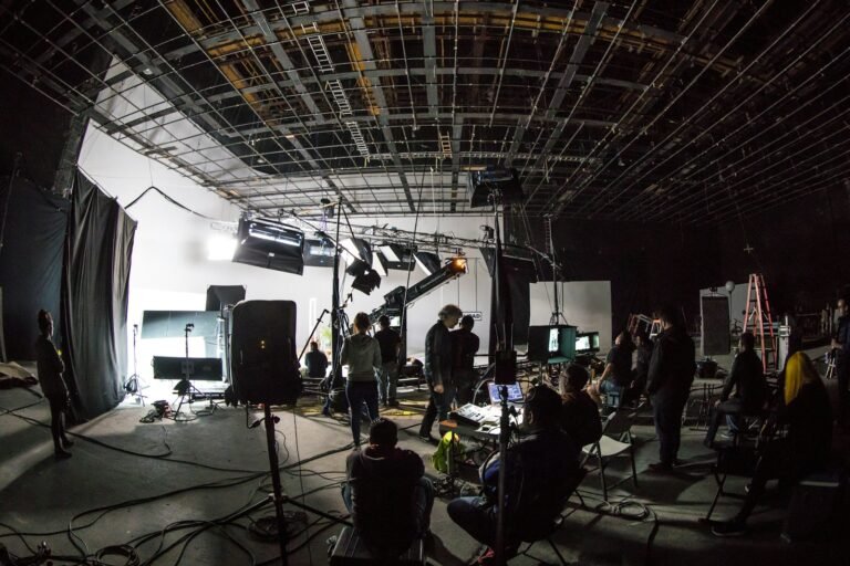 Production studio lighting and equipment, an illustrative photograph rather than a celebrity endorsement campaign