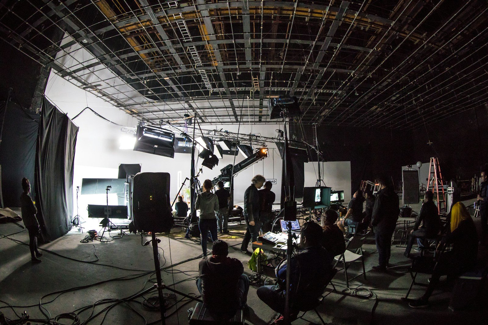 Production studio lighting and equipment, an illustrative photograph rather than a celebrity endorsement campaign