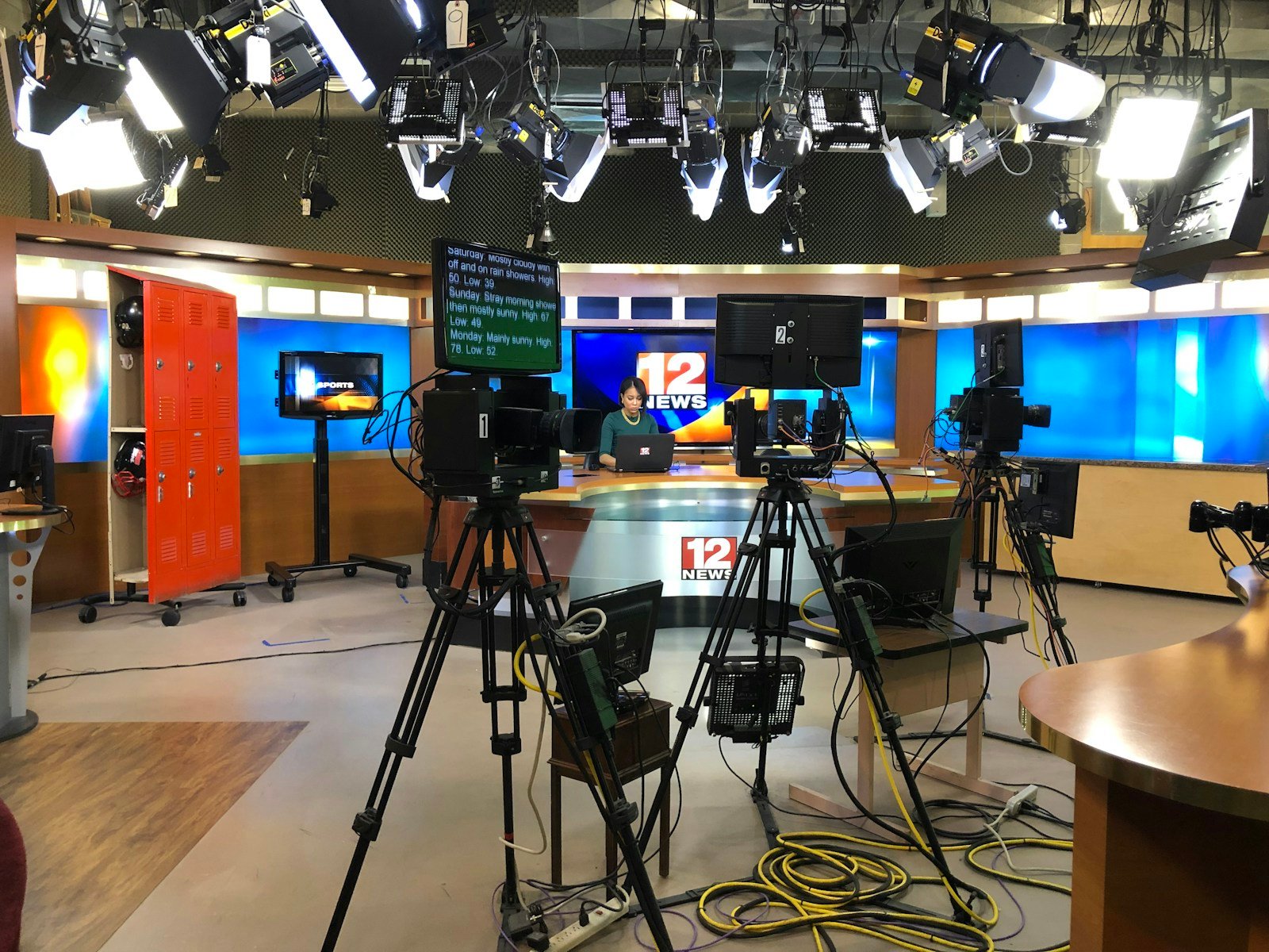 A television studio, an illustrative photograph that does not depict HSN premises or its hosts